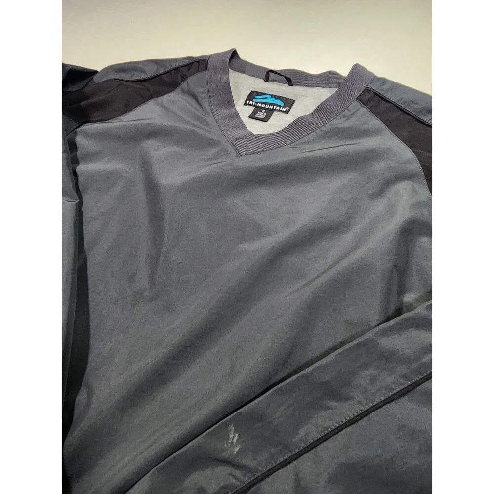 Tri-Mountain Men's 1/4 Zip Pullover Jacket Grey Sz Small  #060